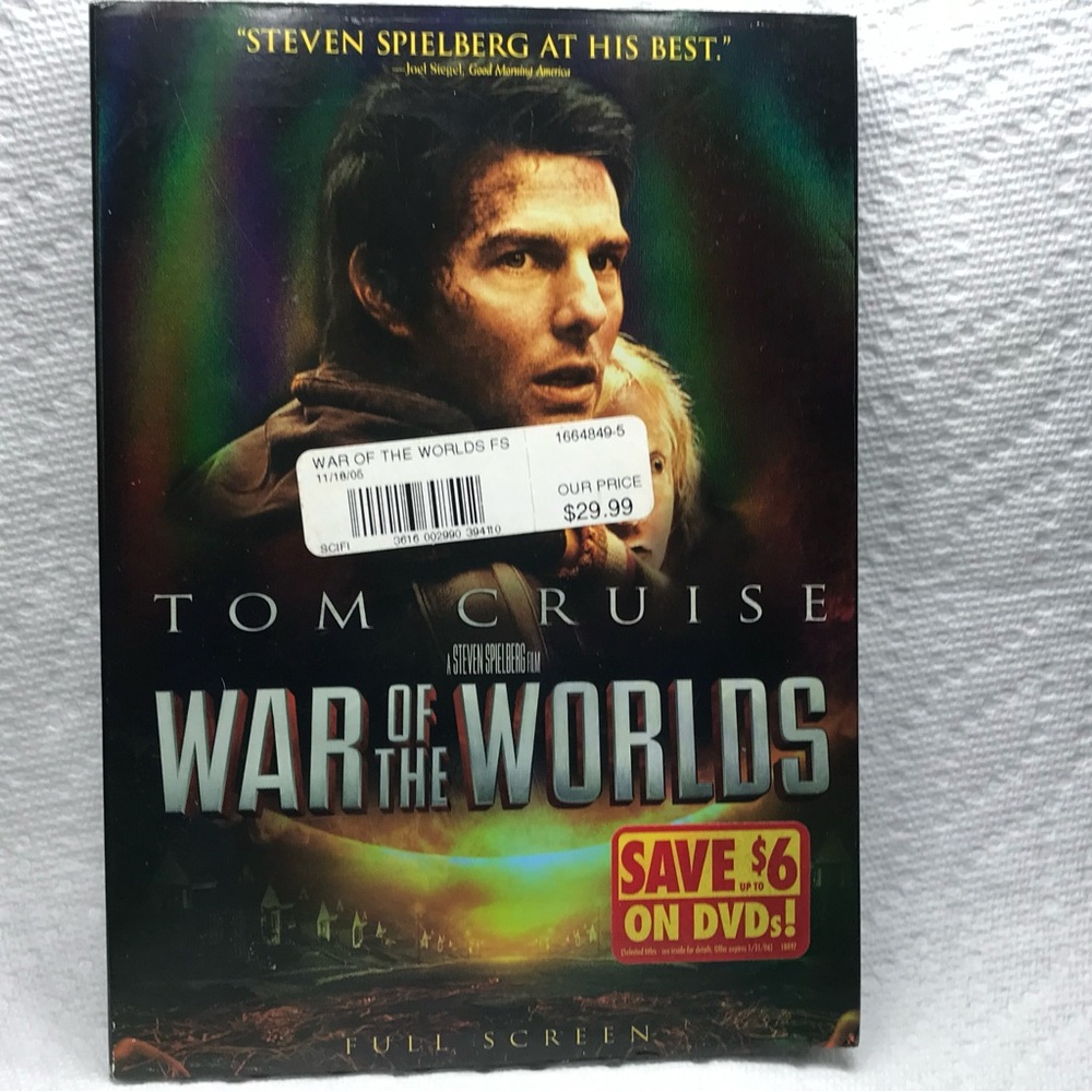 War of the Worlds DVD Starring Tom Cruise Steven Spielberg Film NWT SEALED